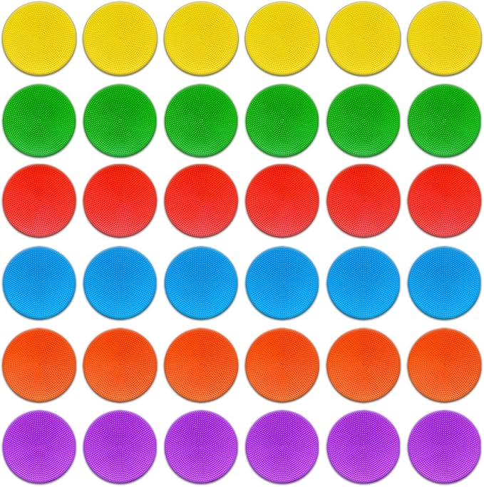 4 inch/9 Inch Colored Poly Spot Marker 12 Pcs, Non-Slip Rubber Agility Markers Flat Field Cones Floor Dots for Football, Basketball Training Markers, Dance Practice and Drills with Flat Cones Points