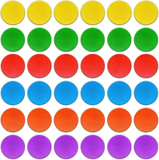 4 inch/9 Inch Colored Poly Spot Marker 12 Pcs, Non-Slip Rubber Agility Markers Flat Field Cones Floor Dots for Football, Basketball Training Markers, Dance Practice and Drills with Flat Cones Points