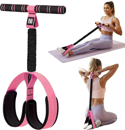 Pedal Resistance Band with Handle | Upgraded 55LBS Exercise Resistance Bands for Core, Abs, Legs, Glutes, Arms, Strength, Physical Therapy, Pilates, Sit Up Workout Equipment for Women Home Gym