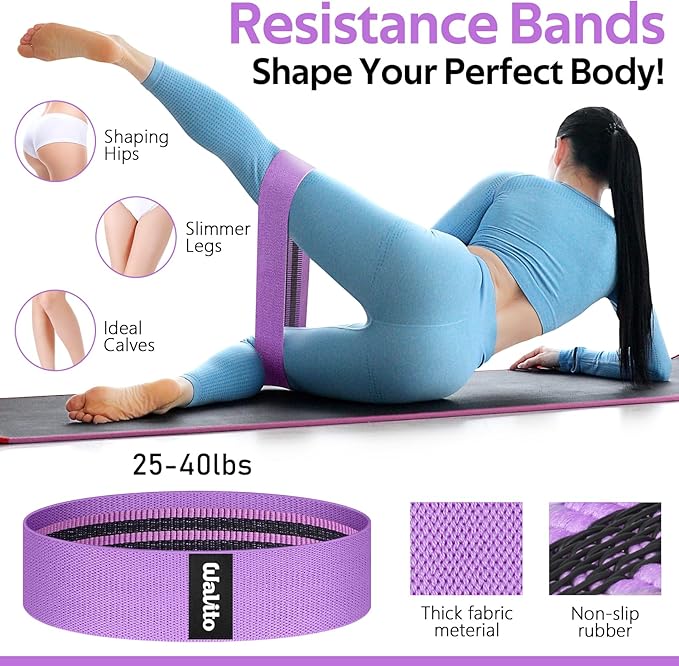 WALITO 8Pcs Barbell Pad Set for Hip Thrust - Squat Pad,Gym Accessories for Women with Bar Bad,Bench Press, with Gym Ankle Straps,Resistance Bands for Working Out,Lifting Strap,Carry Bag