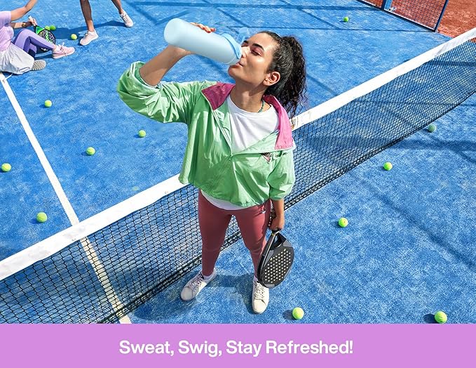 POWCAN 26 oz Insulated Water Bottle with 2-in-1 Straw and Spout Lid, Keep Cold 24H, Leak-Proof, Fits in Car Cup Holder, Stainless Steel Water Bottle for Sports, Trip, Gym, and School (Seashell Sonata)