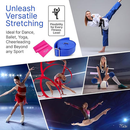 Stretching Strap with Door Anchor & Resistance Band – Leg Stretcher for Improving Flexibility & Splits – Ideal for Ballet, Dance, Cheer, Yoga & Gymnastics – Home Training Equipment for All Levels