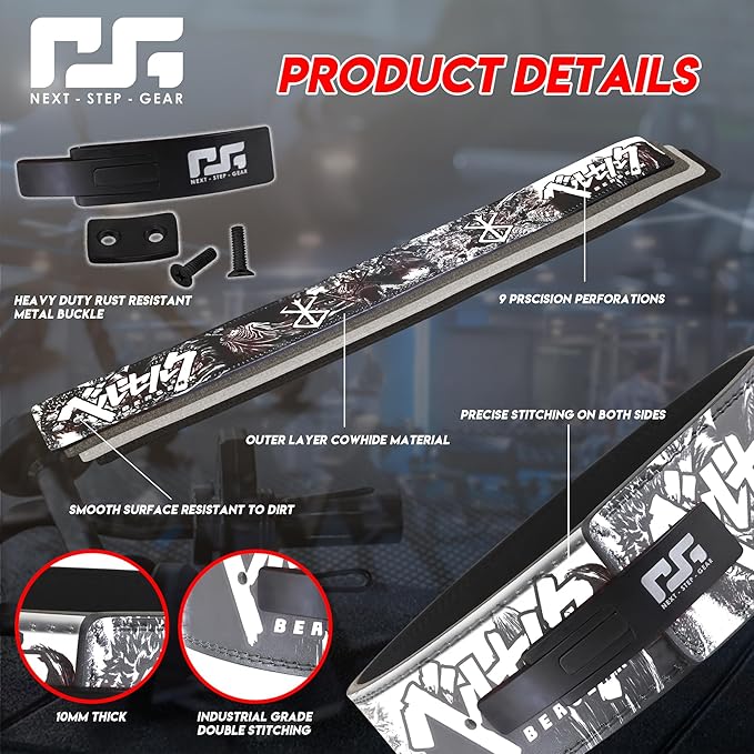 Anime Weight lifting belt Berserk Weightlifting Belt for Men & Women – Guts' Power Manga Gym Belt, Heavy Duty Powerlifting Belt for Squats, Deadlifts, and Gym Training – Ultimate Support & Comfort
