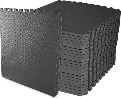 BalanceFrom Puzzle Exercise Mat 3/4" Thick, EVA Interlocking Foam Floor Tiles for Home Gym, Mat for Home Workout Equipment, Floor Padding for Kids, Multiple Sizes and Colors