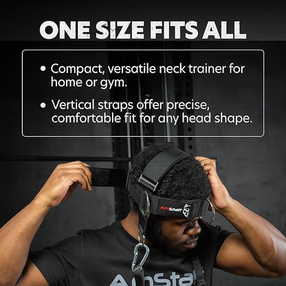 AmStaff Fitness Neck Harness for Weight Lifting – Adjustable Head & Chin Strap for Neck Strength, Muscle Building, Workout Training & Injury Recovery Support