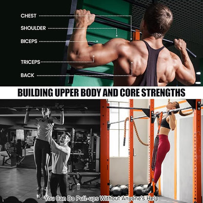 Pull Up Assistance Bands 260lbs, Heavy Pull Up Bands Resistance Bands for Pull Ups Working Out with Feet Rest, Pull Up Bar Bands Assistance Bands Strength Training Workout Equipment, Height Adjustable