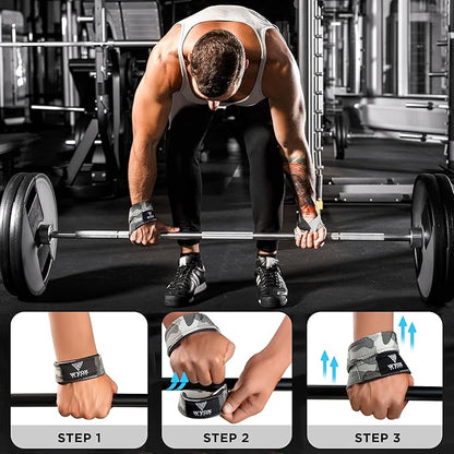 WYOX Figure 8 Weight Lifting Straps for Weightlifting Heavy Duty Deadlifting Workout Straps | Wrist Wraps Gym Equipment Gear Men Women PAIR