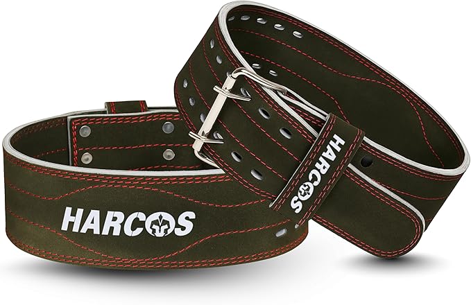 Harcos USPA/IPL Competition Approved 8mm Leather Weightlifting Belt for Men and Women - Heavy Duty Gym Belt for Lifting, Squats, Deadlifts, Powerlifting, Back Support IPF for Fitness Workout