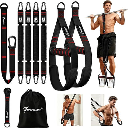 Pull Up Assistance Bands, Heavy Duty Resistance Bands with Handles, Exercise Band with Door Anchor, Adjustable Workout Band Set for Pull Up Bar, Full Body Strength&Muscle Training, Recovery, Home Gym
