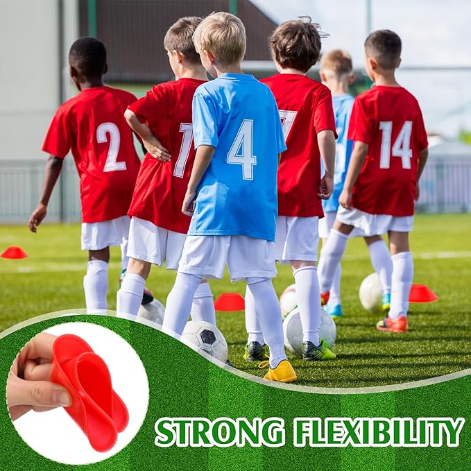 Hanaive 100 Pieces Mini Soccer Cones for Sport Drills 5 Inch Agility Disc Cones with Accessories for Kids Football Training