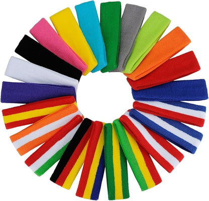 ONUPGO Sweatband Set Sports Headband Wristband Set Sweatbands Terry Cloth Wristband Wrist Sweatband Headbands Moisture Wicking Sweat Absorbing Head Band