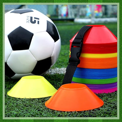 Hanaive 100 Pieces Mini Soccer Cones for Sport Drills 5 Inch Agility Disc Cones with Accessories for Kids Football Training