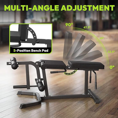 Leg Extension and Curl Machine, Adjustable Leg Curl Machine with Weight Plates Set, Seated Leg Extension and Lying Curl Machine for Lower Body Workouts, Leg Workout Equipment for Home Gym