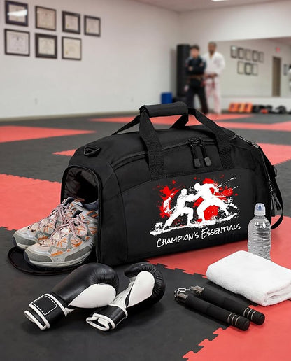 Personalized Martial Arts Duffel Bag – Custom Name Gym Bag for Karate, Taekwondo, Jiu Jitsu & MMA – Youth & Adult Training Gear Bag