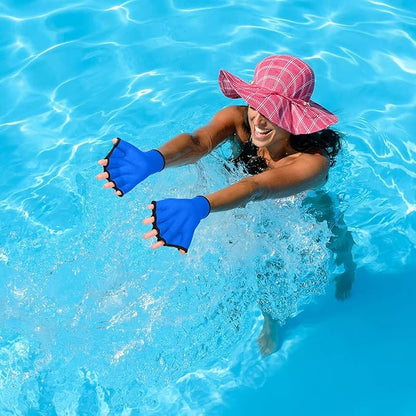 Sumind 2 Pairs Swimming Gloves Aquatic Training Gloves Neoprene Mittens Webbed Fitness Water Aerobics Resistance Training for Women Men Swimming Diving