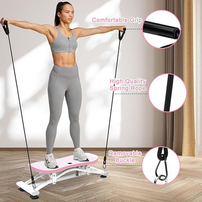 KINMAC Indoor Ski Simulator with Resistance Bands - Balance Board Home Gym Sliding Machine for Full-Body Cardio, Non-Slip Base, Core & Leg Workout Trainer