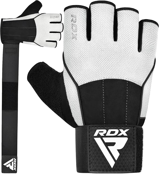 RDX Workout Gloves, 15-Inch Long Support Strap Anti Slip Palm Protection with 3 Wrist Alignment Plates, Powerlifting Deadlifting Bodybuilding Gym Fitness, Weight Lifting Exercise Training, Men Women