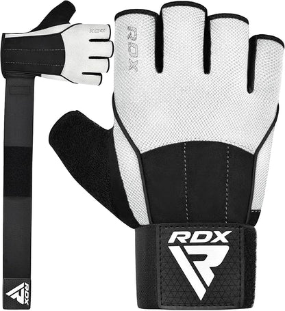 RDX Workout Gloves, 15-Inch Long Support Strap Anti Slip Palm Protection with 3 Wrist Alignment Plates, Powerlifting Deadlifting Bodybuilding Gym Fitness, Weight Lifting Exercise Training, Men Women
