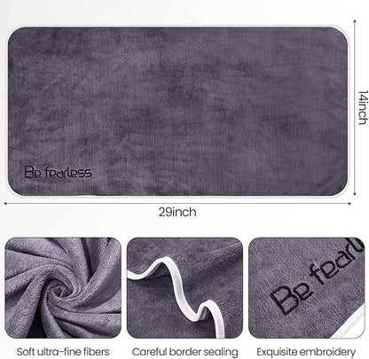 Peryiter 15 Pcs Microfiber Gym Towels Set for Men and Women, Soft Be Fearless Sweat Workout Towels for Yoga Sports Exercise Fitness Bath Home Cycling Swimming Camping, 30" x 14", 5 Colors