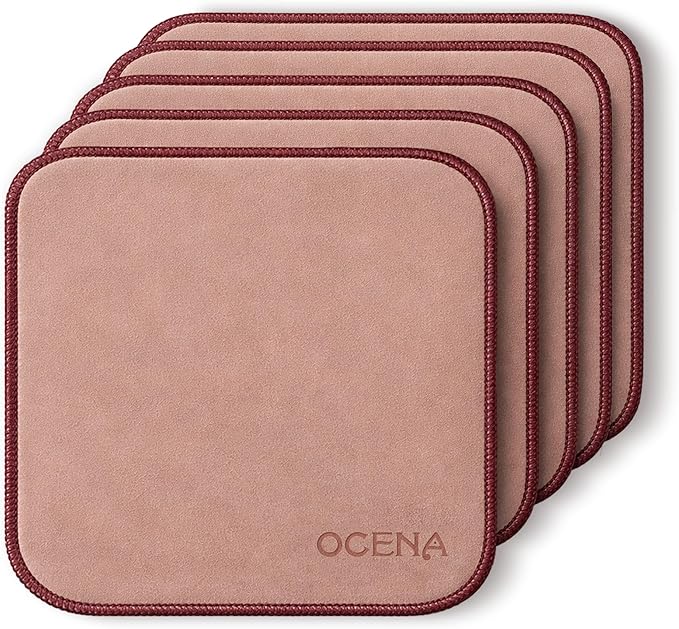 OCENA Women’s Pocket Sweat Towels for Face & Hands, Quick-Dry Moisture-Wicking Microfiber, 10 x 10 in, 5-Pack, Handkerchief-Style (Desert Rose)