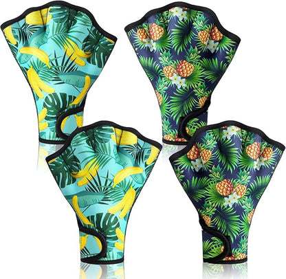 Honoson 2 Pairs Swimming Gloves Women Water Aerobics Gloves Aquatic Fitness Water Resistance Webbed for Men Women Unisex Poll Training Exercise