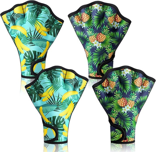Honoson 2 Pairs Swimming Gloves Women Water Aerobics Gloves Aquatic Fitness Water Resistance Webbed for Men Women Unisex Poll Training Exercise