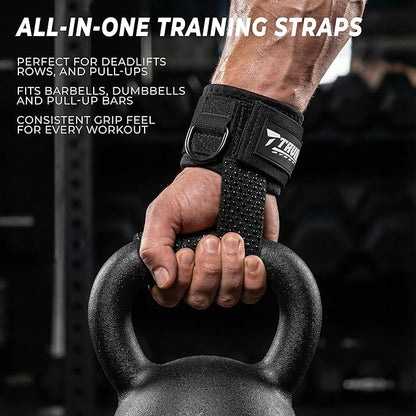 TAVIEW Weight Lifting Straps with Cuffed D Ring Wrist Support, Heavy Duty Comfortable Lifting Straps for Men with Secure Fit and Enhanced Grip for Gym Training