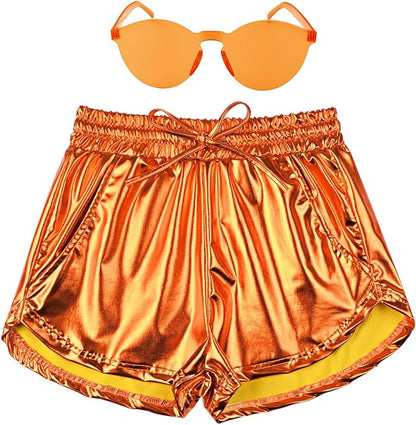 Perfashion Women's Metallic Shorts Summer Sparkly Hot Outfit Shiny Short Pants