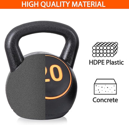JungleA Kettlebell Sets 3/4 Piece for Women Men, Home Gym Exercise Kettle bell, Fitness Strength Training Kettlebells, 5/10/15/20 lbs Full Body Workout Kettle bells, Compound Movements Equipment Kit