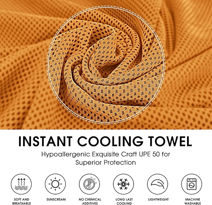 4Monster Cooling Towel for Neck and Face,Microfiber Cold Towel for Hot Weather,Quick Dry Ice Chilly Towel Cooling Rags for Neck Stay Cold for Gym,Yoga,Sport,Running,Camping(40 x 12 inches)