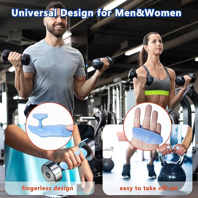 Silicone Gym Grips for Weight Lifting,Workout Gloves for Women Men Alternative,Anti Slip Gym Workout Grip,Rubber Gym Hand Grips-Weightlifting Grips Pad for Barbell,Pull Up,Ryptfit,Training