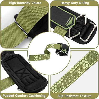 Drip Glue Non-Slip Wrist Straps for Weightlifting, 2-in-1 Lifting Straps with D Rings for Cable Machine Workout, 10mm Neoprene Padded Wrist Wraps for Weight Lifting Deadlift