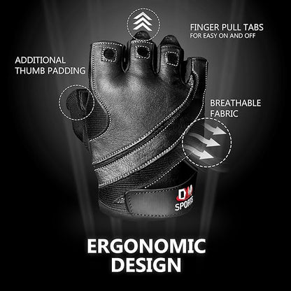 DXM SPORTS Workout Gloves for Men, Gym Weight Lifting Gloves with Wrist Support - Breathable, Anti-Slip Gloves for Exercise, Fitness, Cycling, Training, Outdoor Sports