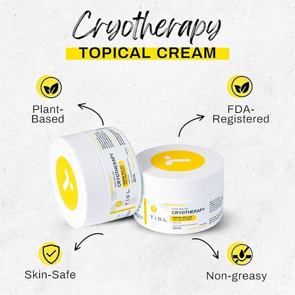 TIDL Cryotherapy Pain Relief Cream, 2-Pack, Targeted Neck Pain, Joint & Muscle Pain Relief with Organic, Plant-Based Menthol, Instant Cooling for Sport & Post Workout Full Body Recovery, 6oz