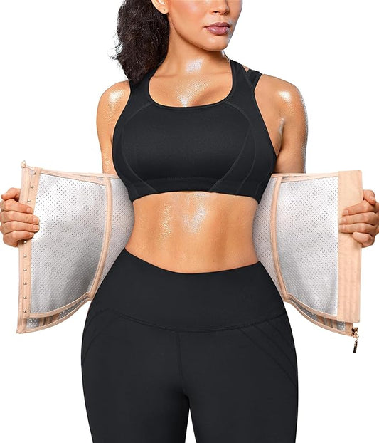 Junlan Sweat Waist Trainer for Women - Corset Sweat Band for Working Out