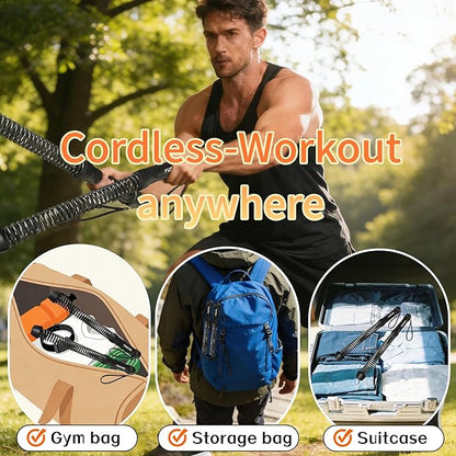 Ropeless Battle Ropes for Home Gym-Portable Cordless Training Rope Fitness Equipment for Men & Women,Weighted Workout Ropes for HIIT,Versatile Exercise Equipment for Home and Travel(Black)