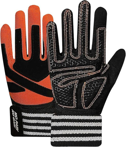 FINGER TEN Weightlifting Workout Gloves Full Half Finger with Wrist Strap Support, Padded Grip for Weight Lifting Gym Fitness Exercise Training Men Male
