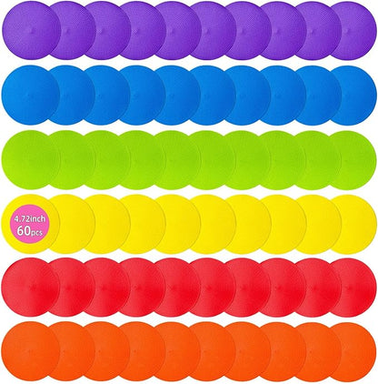 Spot Markers 4.72 Inch 9 Inch Non Slip Rubber Floor Markers Flat Field Cones Poly Dots for Soccer Basketball Sports Speed Agility Training and Drills