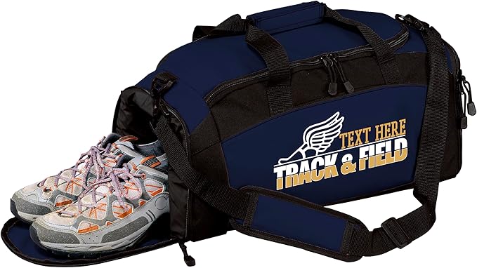 Personalized Track and Field Duffel Bag – Custom Name & Team Colors – Track Athlete Gear Bag for Boys & Girls – Lightweight Sports Travel Bag for Meets & Practice