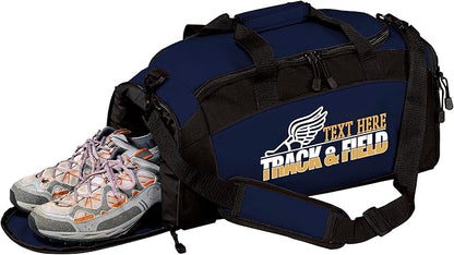 Personalized Track and Field Duffel Bag – Custom Name & Team Colors – Track Athlete Gear Bag for Boys & Girls – Lightweight Sports Travel Bag for Meets & Practice