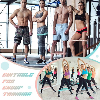 50 Pcs Resistance Loop Exercise Bands for Booty Workout Stretch Exercise Bands 5 Level Each Set with Storage Bag Non Slip for Legs Squat Resistance Loop Women Men Fitness