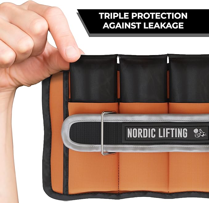 Nordic Lifting Adjustable Ankle Weights for Women & Men – 1 Pair (2–10 lbs) Wrist, Arm & Leg Weights for Gym, Yoga & Home Workouts – Secure Fit Strap Design – Durable Fitness Training Equipment