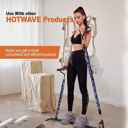 HOTWAVE Resistance Bands for Portable Gym,Push Up Board and Pilates Bar Replacement Backup Exercise Band. Safety Cloth Cover,Squat Workout,Strength Training Fitness Accessories