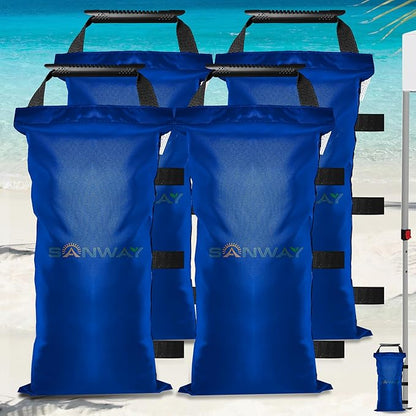 SANWAY 120 LBS (Unfilled) Sand Bags for Canopy Weights, Windproof-Portable and Durable to Secure Tents, Canopies, and Umbrellas-Blue
