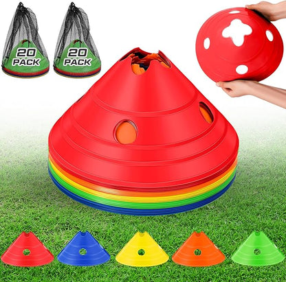 ShinyRelief Jumbo Disc Cones Jumbo Soccer Cones with Mesh Bag Giant Large Agility for Soccer Training Adult Sports