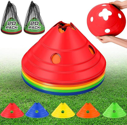 ShinyRelief Jumbo Disc Cones Jumbo Soccer Cones with Mesh Bag Giant Large Agility for Soccer Training Adult Sports