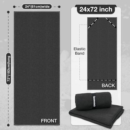 Hot Yoga Towel 2 Pack Yoga Mat Towels Microfiber Yoga Towels for Hot Yoga Non Slip Absorbent Anti-Slip Cover Hot Pilates Exercise Fitness 24 inch X 72 inch Black