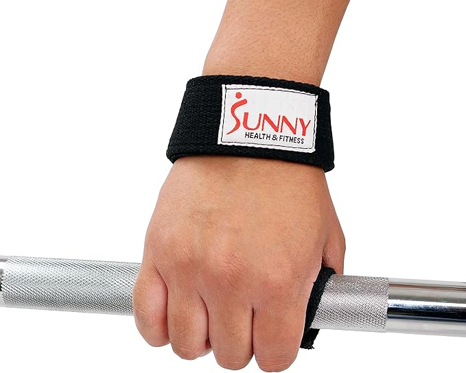 Sunny Health & Fitness Lifting Straps with Neoprene Padding, 2000lb Weight Capacity Heavy Duty Workout Wrist Straps for Weightlifting and Cross Training (Pair), Black