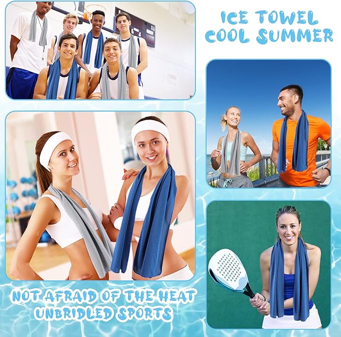 Hosuly 20 Pcs Cooling Towel 47 x 12 Inch Ice Towel for Neck, Microfiber Cool Towel, Breathable Soft Chilly Towel for Yoga, Sports, Gym, Camping, Golf, Running, Fitness, Workout(Vintage Color, 20 Pcs)