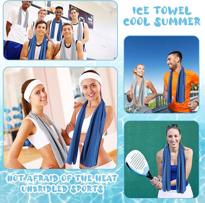 Hosuly 20 Pcs Cooling Towel 47 x 12 Inch Ice Towel for Neck, Microfiber Cool Towel, Breathable Soft Chilly Towel for Yoga, Sports, Gym, Camping, Golf, Running, Fitness, Workout(Vintage Color, 20 Pcs)